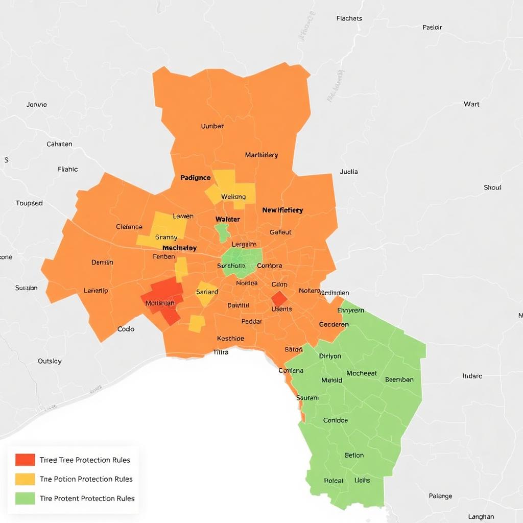 Planning overlay map used to check tree removal permit requirements in Macedon Ranges Shire